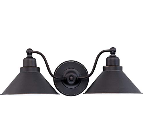 Ciata Wall Scone, Vanity Light, Transitional Style Downlight, with Mission dust Bronze Finish and Metal Shade (2 Light)