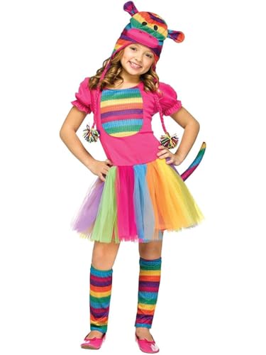 Rainbow Sock Monkey Costume for Kids, Large