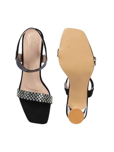 Image of Carlton London Women Stylish Fashion Embellished Sandals for Outdoor, Party, Wedding and Holidays with Stiletto Heels