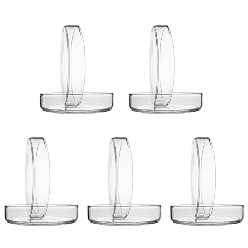 Gorise Paquete de 5 placas Petri de vidrio transparente estéril de 60 x 18 mm con tapa, aptas para cultivo de bacterias y levaduras en escuelas y laboratorios.