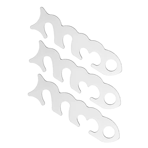 Yardwe 3-Pack Stainless Steel Rope Fastener Tent Cords Camping Rope Buckle Fastener for Outdoor Tents