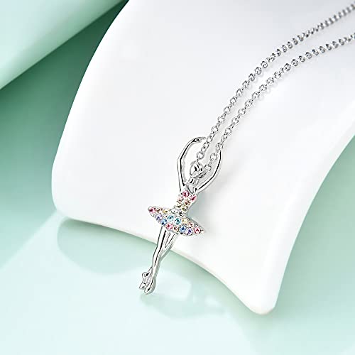 luomart Girls Necklace Ballerina Dance Recital Gifts for Women,Ballet Dancer Pendant Jewelry for Sister Mom Friends2