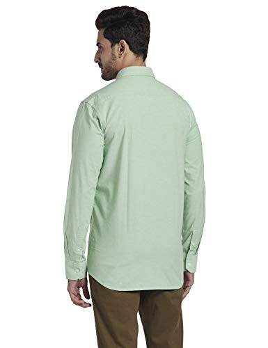 Image of COLOR PLUS Men's Solid Tailored Fit Shirt (CMSS26987-N4 Medium Green
