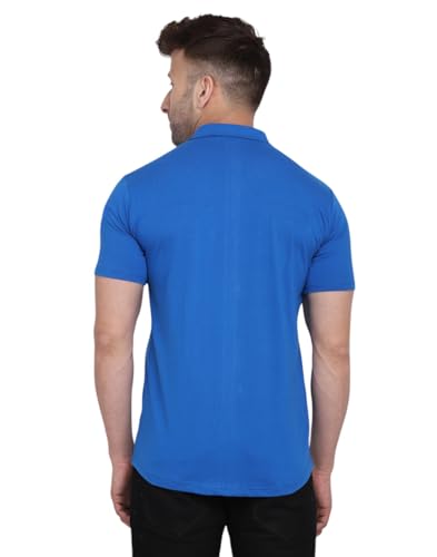 Image of Men's Half Sleeve Shirt - Spread Collar Casual Shirt with Double Flap Pockets - Slim Fit Cotton Blend Button-Down
