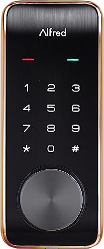 Image of Alfred Touchscreen Keypad Pin + Key Entry Smart Door Lock Combo with Wi-Fi Connect Bridge & Key (DB2W-B-GL)