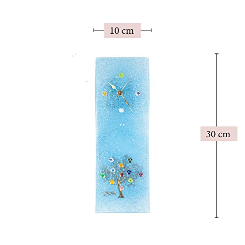 Sospiri Venezia Wall Clock Murano Glass Silent Mechanism Decorated with Murrines and Gold Leaf Gift Handmade Made in Italy (10x30) - Image 3