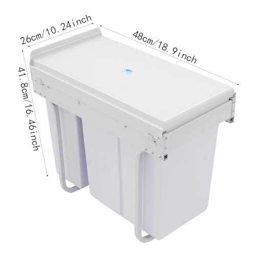 Canasta de basura doble extraíble para cocina bajo gabinetes miniatura 7