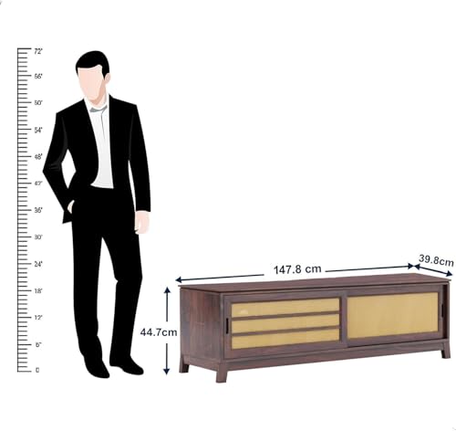 Image of Solid Rosewood Sheehsam TV Entertainment Unit| TV Stand Table| Sideboard Cabinet| Wooen TV Cabinet with Storage for Living Room & Office -Walnut4