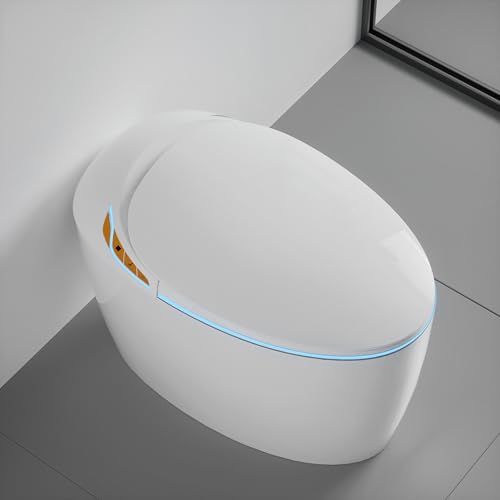 SouNor Inodoro Inteligente en Forma de Huevo con Bidé, Descarga Automática, Modos de Limpieza Variables, Luz Nocturna, Asiento de Apertura Automática y Cierre Suave, Secado por Aire Caliente, Blanco miniatura 1