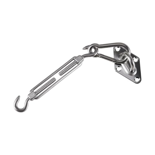 Turnbuckle de acero inoxidable 304 con placas y ganchos para toldo miniatura 5