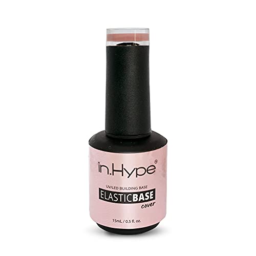 IN.HYPE Elastic Rubber Base Coat. UV/LED Curable. Correcting Coating with Enhanced Adhesion. Soak Off (Latte) É