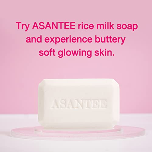 ASANTEE Rice Milk with Collagen and Honey Soap - Luxurious Body Soap for Soft, Clear, and Radiant Skin - Scent Long-Lasting (6-Packs)