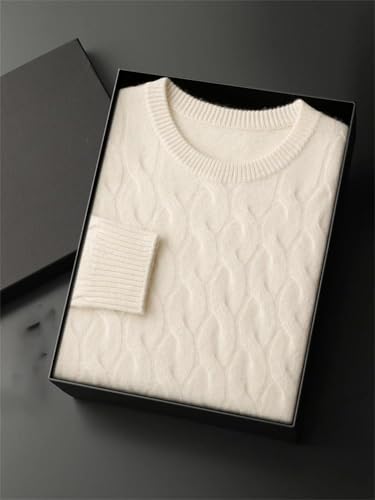 Men’S Chunky Cable Knit Crew Neck Jumper Long Sleeve Business Casual Soft Warm Pullover Sweaters2