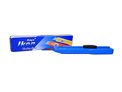 Image of Paper Cutter Stationary Item Standard Quality Knife 18mm (Multicolour) Art cutting blade with lock system (Pack Of 2)