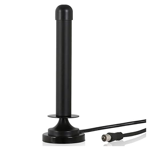 Wicked Chili DVBT2 HD/DVBT Digital TV/Radio Antenna for TV/PC - Antenne intérieure Passive à Base magnétique et Haute Puissance de réception (Gain : 6dBi / Longueur de câble : 300 cm) Noir