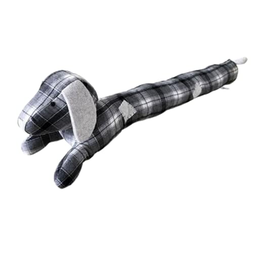 Burlete textil para puertas y ventanas decorativo de 90cm Dog-gris, Anti-vientos, Anti-insectos, Anti-ruidos, ayuda al ahorro en calefacción, fácil de utilizar