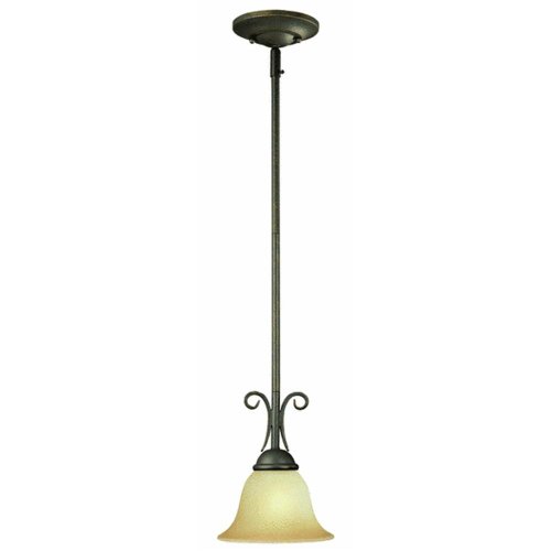 Westinghouse Lighting 6659000 Mini Spring Valley Collection Large Pendant Light, Ebony Bronze