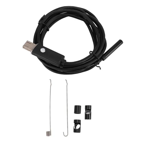Cámara de endoscopio HD con 6 luces LED ajustables Cable semi rígido 360 ° IP67 IP67 Cámara de inspección USB resistente al agua para la tableta del teléfono (Black 5m / 16.4ft Hardwire)