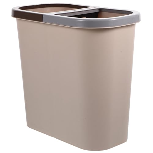 Caneca de basura rectangular marrón dual