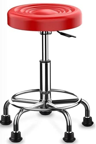 CRAFTSPEN - Adjustable Height 17 to 23 inches Stool-Doctor/Kitchen Stool/Office Stool/Chair/Clinic/Shop/Spa/Salon/Cafeteria Stool/Bar Stool (Red) 1Pc