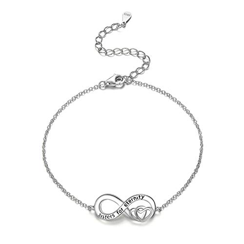 SOULMEET Silber Armband für Schwestern 925 Ewigkeit Schmuck Geschenk für Schwestern Geburtstag Weihnachten Cover