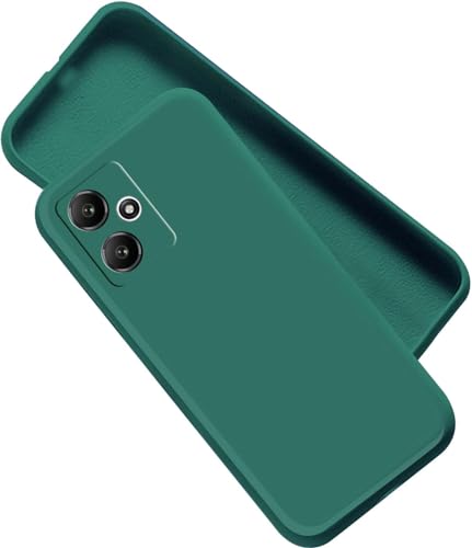 Image of A rtistque Liquid Silicone Back Cover Case for Mi Redmi 13C 5G / Poco M6 5G Shockproof TPU Soft Flexible with Camera Protection - Green