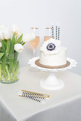 Image of Papyrus Birthday Candles, White and Black Stripe and Gold (24-Count)