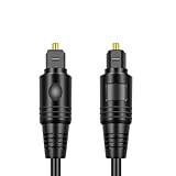 光ファイバデジタルオーディオ光ケーブルコーナー型 Hi-Fiサウンド 金メッキ高耐久性 音声ケーブル 光同軸 PS 4/Xbox/DAC/スピーカー/テレビスピーカーなど用（1M、ブラック）