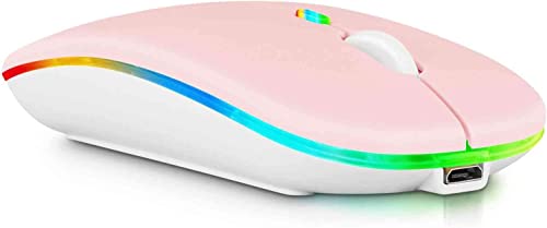 Image of UrbanX 2.4GHz & Bluetooth Mouse, Rechargeable Wireless LED Mouse for Omen 16 Gaming Laptop Also Compatible with TV /Laptop /PC /Mac /pro /Computer /Tablet /Android - Baby Pink