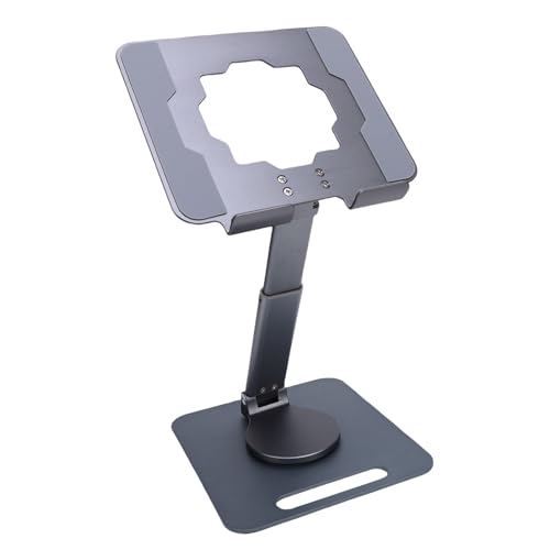 Bnineteenteam Soporte de Tableta de Aleación de Aluminio, Estabilidad con Base Antideslizante, Rotación de 360 ​​°, Ajustable, Plegable y Portátil, Liviano para Viajar (Gray)
