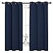 NICETOWN Light Blocking Thermal Insulated Solid Grommet Top Blackout Curtains/Drapes/Panels for Kid's Room (Navy, 1 Pair, 42 x 63 Inch)
