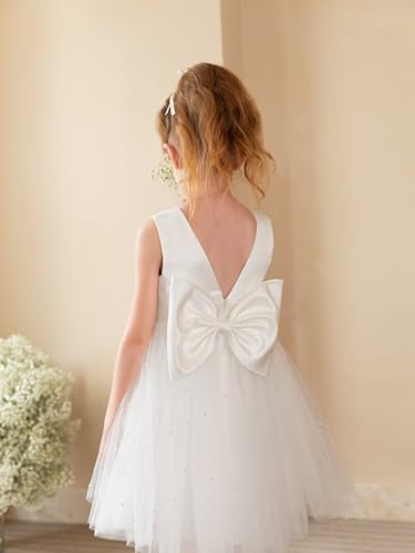 Puffy Tulle Flower Girl Dresses Girls Pretty Pageant for Wedding Guest First Communion Dress with Bowknot4