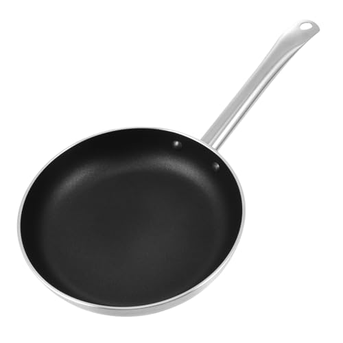 STOBAZA Sartén de Aluminio Antiadherente para Cocinar Filetes Pequeña y Portátil para Cocina Doméstica y Barbacoas Mango Cómodo y Resistente al Calor