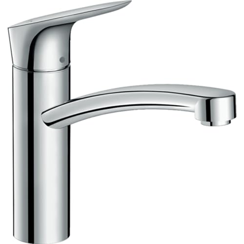 hansgrohe Logis M31 - Mitigeur de cuisine, économie d'énergie (CoolStart), 1 jet, Robinet avec hauteur sous bec 160 mm, Robinetterie avec bec pivotant, Chromé