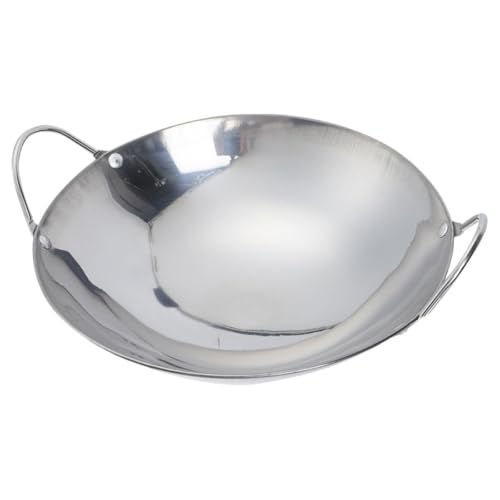 iplusmile Olla Pequeña de Acero Inoxidable 9 Pulgadas Doble Asa Sartén para Cocinar en Casa sin Recubrimiento Olla Caliente Doméstica para Mariscos y Guisos Anti-Desbordamiento