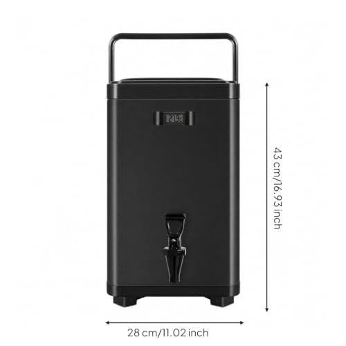 Termo con grifo de 12L negro y con visor térmico para cafeterías 6
