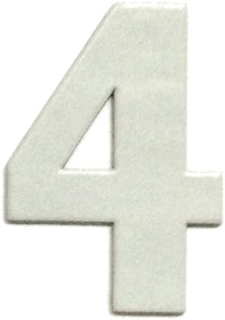 NumbersAndLetters - Bold White Thick Outdoor Adhesive Reflective Mailbox Number or House Number - Single Digit Number 4 - Size - 5 Inch - 1/8 Inch thick