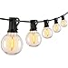 25Ft. LED G40 Outdoor Patio String Lights with 25 Shatterproof LED Clear Globe Bulbs, Warm White Ambience Indoor & Outdoor Lights for Patio Garden Backyard Bistro Pergola Tents Gazebo Decor,Black Wire
