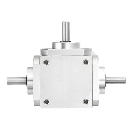 Image of uxcell Gear Box 90 Degree Right Angle Bevel Gearbox 1:1 Reversing Double Output Shaft 1 Module 20 Teeth Bevel Gear Aluminum Frame Simple Mechanical DIY Module 6mm Shaft,91x66x30mm(LxWxH)
