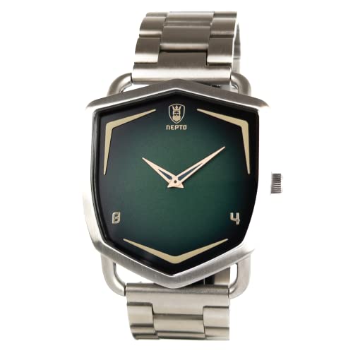 Montre Quartz Homme NEPTO Shield Green Spectra bracelet métal Oyster cadran vert