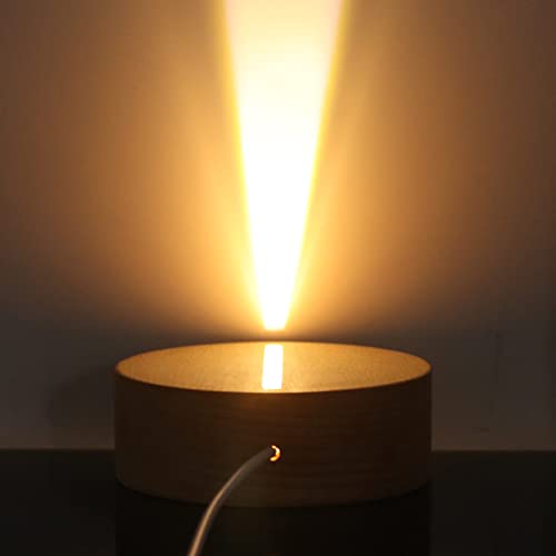 iDIY Socle Lumineux en Bois à LED Base Ronde Lumière Chaude Cover
