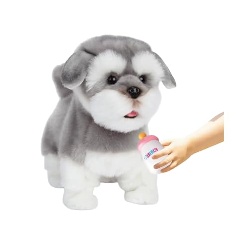 Jouet électronique interactif Schnauzer peluche robotique animée pour chat et chien