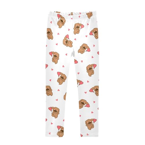 ZZKKO Girls Leggings Cute Kawaii Dog Toddler Girls Clothes Leggings for Girls Toddler Girls Leggings 3-4T
