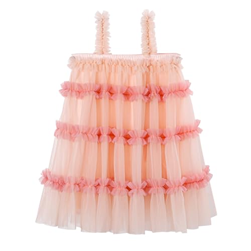 Vintage Flower Girl Dress Ruffled A-line Tulle Mesh Dresses for Princess Birthday Party Prom3