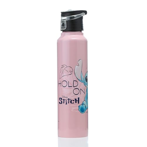 Image of Gluman Steel Water Bottle for Kids | Disney Unica 1000 ml Single Walled Water Bottle | School Water Bottle for Boys | Leak Proof| Wide Mouth Water Bottle | Leakproof (Stitch)