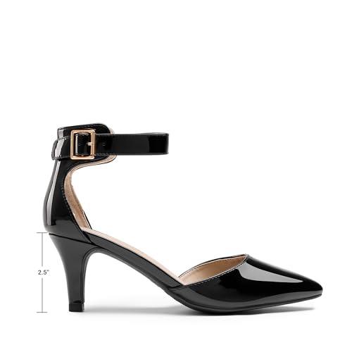 Image of DREAM PAIRS Women's Kitten Heels Ankle Strap Pumps