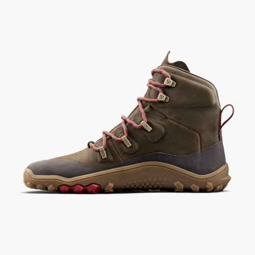 Vivobarefoot Tracker Leather AT Mens Barefoot Hiking Boots | Waterproof, Lightweight & Puncture Resistant | All Weather & Terrains | Wide Fit Grounding Shoes Bracken