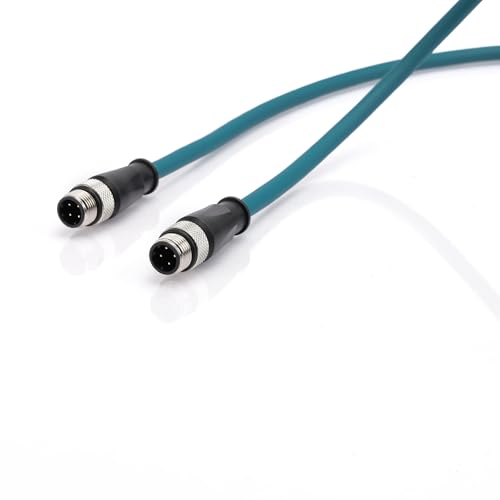 Cable de extensión Ethernet M12 de 4 pines macho con blindaje para cámara de visión Cat5 3
