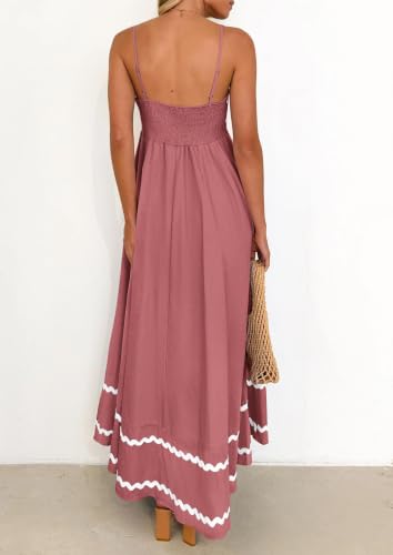 Image of PRETTYGARDEN Women's 2026 Summer Flowy Maxi Dress Casual Sleeveless Spaghetti Strap Ruffle Beach Long Dresses