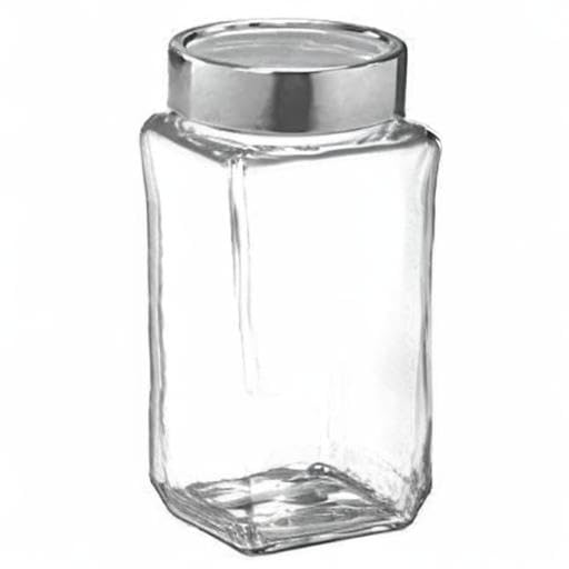Image of Glass Jar with Lid, Cube Glass Container for Kitchen, 3000 ml, pack of 1